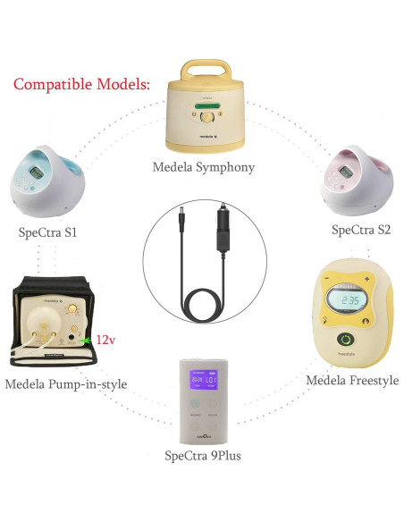 Adaptador de Coche BabyValley 12V para Bombas Medela y Spectra