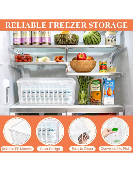 2 Organizadores de Almacenamiento para Congelador Milkary 28x8.4cm