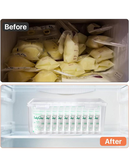 2 Organizadores de Almacenamiento para Congelador Milkary 28x8.4cm