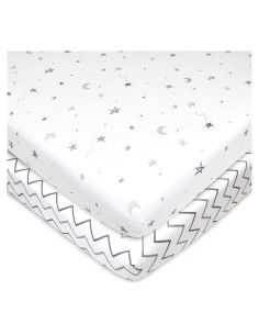 Sábanas Ajustadas de Cuna Mini 100% Algodón Compañía Americana 2 Pcs