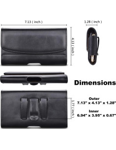 Funda de cuero Takfox para teléfonos grandes con clip 2