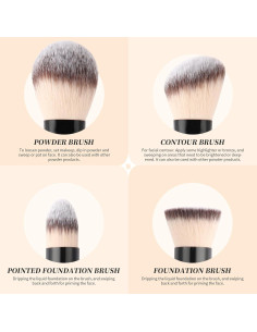 DUcare Juego de Brochas de Maquillaje Doble Punta 2 Pcs Negro 2