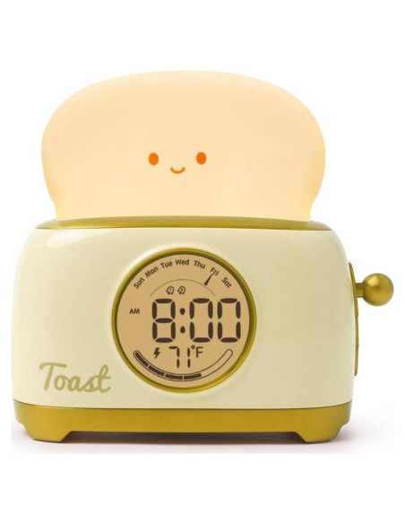 Reloj Despertador Tostadora BANDIANCY Amarillo Recargable Reloj Despertador Tostadora BANDIANCY Amarillo Recargable