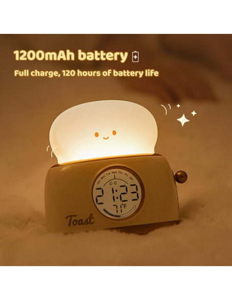 Reloj Despertador Tostadora BANDIANCY Amarillo Recargable Reloj Despertador Tostadora BANDIANCY Amarillo Recargable