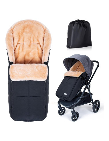 Saco de Pies Orzbow Negro para Bebé | Impermeable y Cálido