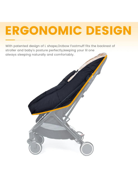 Saco de Pies Orzbow Negro para Bebé | Impermeable y Cálido