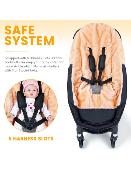 Saco de Pies Orzbow Negro para Bebé | Impermeable y Cálido