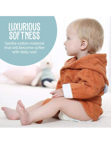 Bata de baño para bebés BlueMello Zorro 100% Algodón Unisex