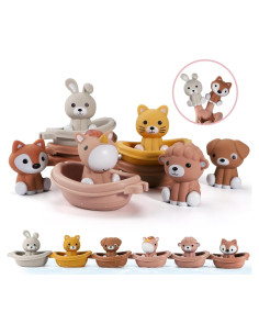 Juguetes de baño Nueplay para niños 18 meses, set 12 piezas