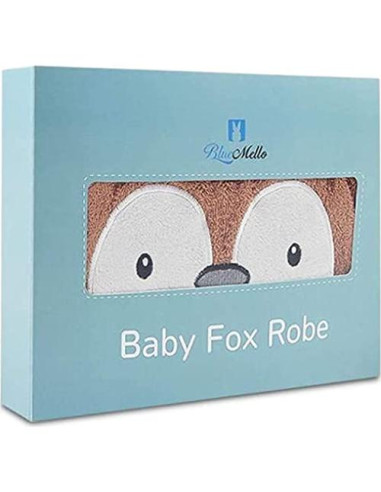 Bata de baño para bebés BlueMello Zorro 100% Algodón Unisex