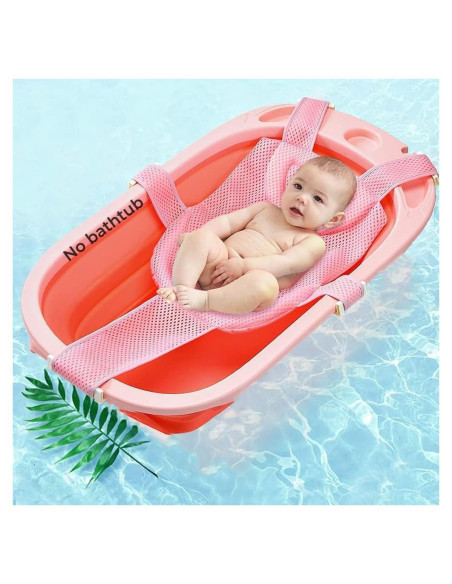 Alfombrilla de Baño para Bebé Rosa - Soporte Ajustable Antideslizante