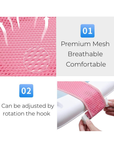 Alfombrilla de Baño para Bebé Rosa - Soporte Ajustable Antideslizante