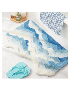 Alfombra de Baño DyeFury Olas del Océano 31x21 Antideslizante