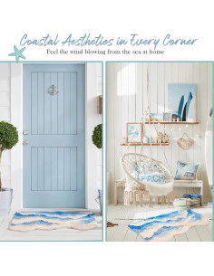 Alfombra de Baño DyeFury Olas del Océano 31x21 Antideslizante 2