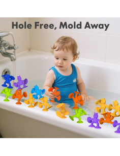 Juguetes de baño de silicona con ventosas 6 PCS para bebés 2