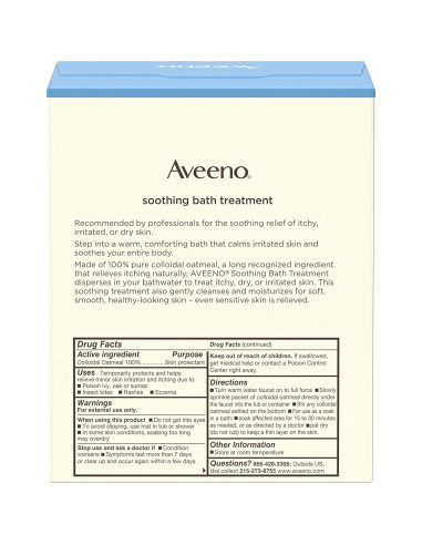 Tratamiento de Baño Calmante Aveeno Avena Coloidal 8 Sobres