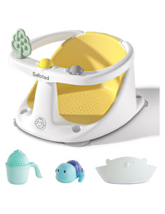 Asiento de Baño para Bebés Amarillo con Gorro y Cojín Antideslizante