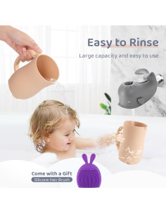 Taza de Enjuague para Bebés Holinduk - Silicona 700 mL Beige 2