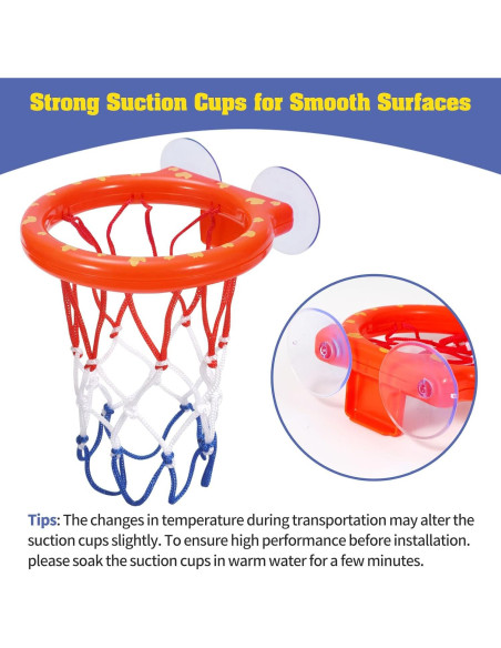 Aro de Baloncesto para Baño KSABVAIA con 4 Pelotas Blandas