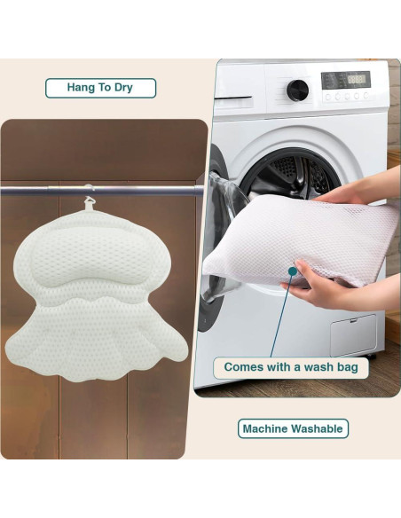 Almohada de Baño RYNEX con Ventosas y Soporte Ergonómico