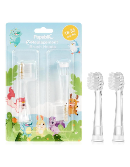 Cabezas de cepillo de dientes Papablic - 2 unidades para bebés