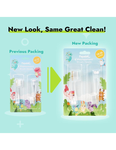 Cabezas de cepillo de dientes Papablic - 2 unidades para bebés