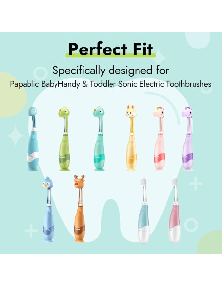 Cabezas de cepillo de dientes Papablic - 2 unidades para bebés