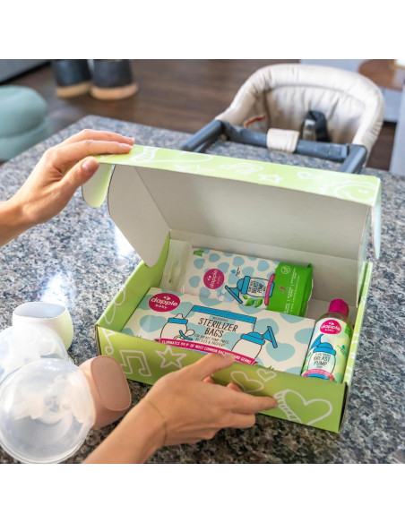 Kit de Limpieza Dapple para Extractores de Leche - 25 Toallitas, 8oz Jabón