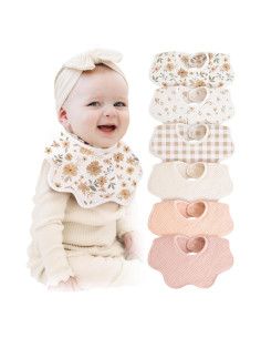 Baberos de Muselina Konssy 100% Algodón Absorbentes Pack 6