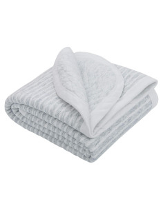 Manta Acolchada de Algodón Jersey NTBAY 76x102 cm Onda Gris