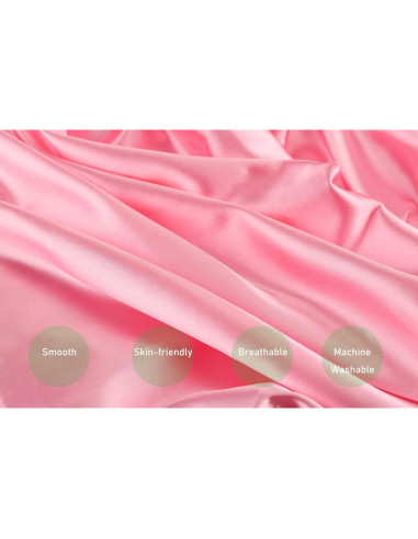 Juego de Sábanas para Cuna de Satén Tcmyyund Rosa y Blanco
