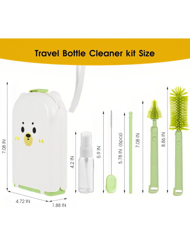 Juego de Cepillos para Biberones Lijroavy 7 en 1 Verde