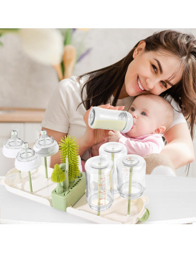 Juego de Cepillos para Biberones Lijroavy 7 en 1 Verde