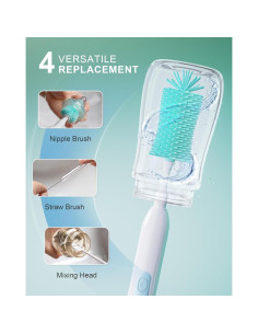 Limpiador Eléctrico de Botellas Festiva - Set de Cepillos Verde 2