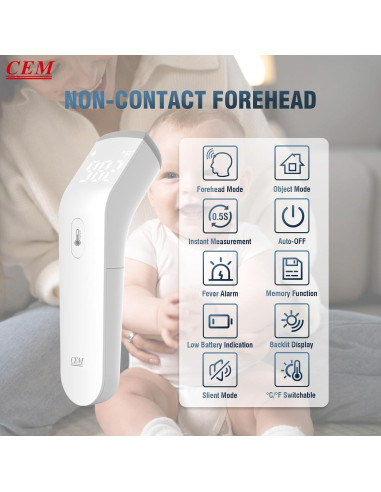 Termómetro Digital Infrarrojo CEM DT-8807S Sin Contacto