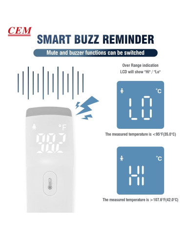 Termómetro Digital Infrarrojo CEM DT-8807S Sin Contacto