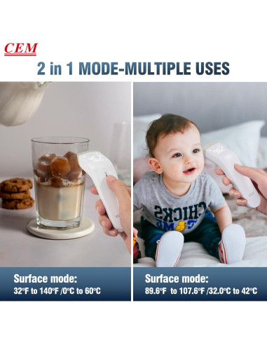 Termómetro Digital Infrarrojo CEM DT-8807S Sin Contacto