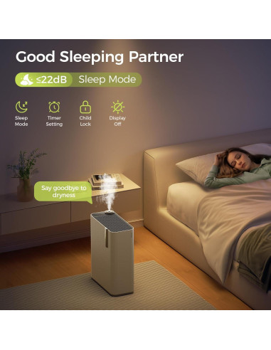 Purificador de Aire Dhyala KJ01 con Humidificador 100mL Blanco