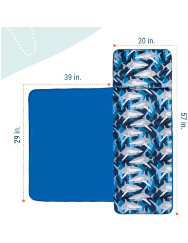 Alfombra de Siesta de Peluche Wildkin Tiburones 145x50 cm