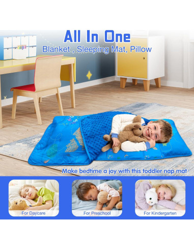 Colchoneta para Siesta Infantil Bella's Friends Azul 130x78cm