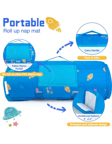 Colchoneta para Siesta Infantil Bella's Friends Azul 130x78cm