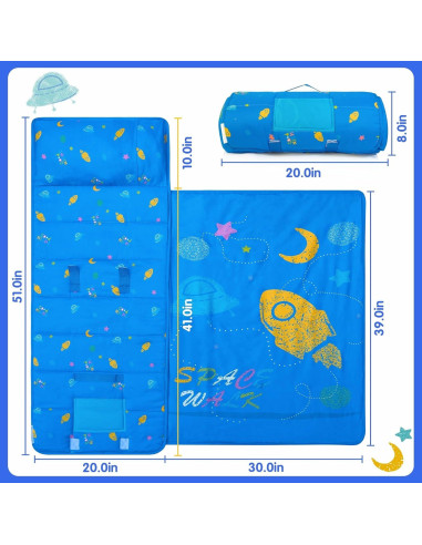 Colchoneta para Siesta Infantil Bella's Friends Azul 130x78cm