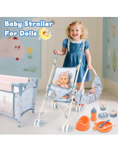 Conjunto de Cochecito de Muñeca deAO 30 cm con Accesorios 2