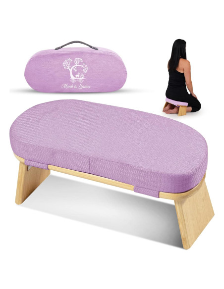 Banco de Meditación Monk & Llama - Plegable de Bambú 41x21cm