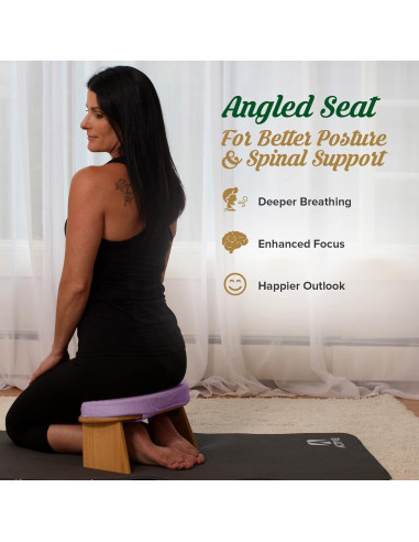 Banco de Meditación Monk & Llama - Plegable de Bambú 41x21cm