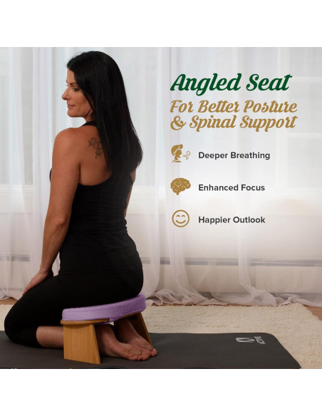 Banco de Meditación Monk & Llama - Plegable de Bambú 41x21cm