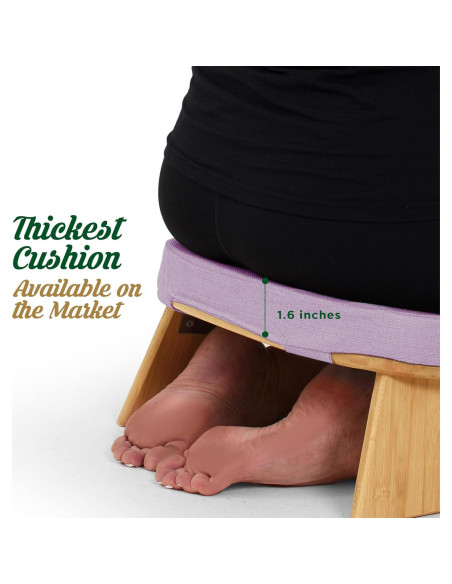 Banco de Meditación Monk & Llama - Plegable de Bambú 41x21cm