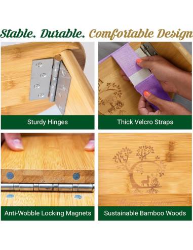 Banco de Meditación Monk & Llama - Plegable de Bambú 41x21cm