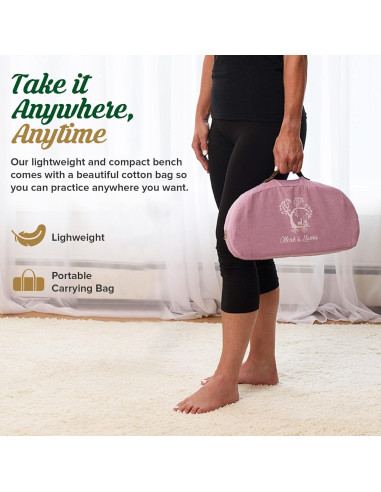 Banco de Meditación Monk & Llama - Plegable de Bambú 41x21cm