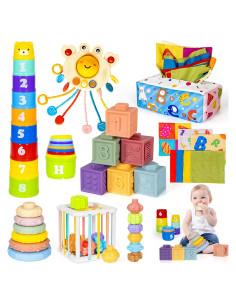 Juguetes Montessori 6 en 1 GJOF2YK para Bebés 0-18 Meses